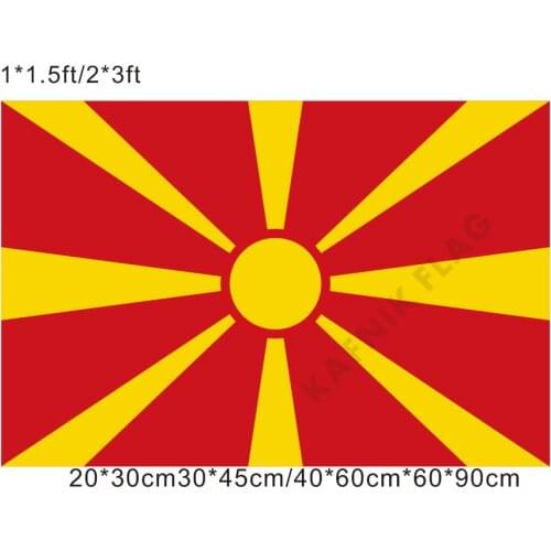 KAFNIK,free shipping 20*30cm/30*45cm/40*60cm/60*90cm small flags Macedonia Flag for Countries World Event Decorative Flags