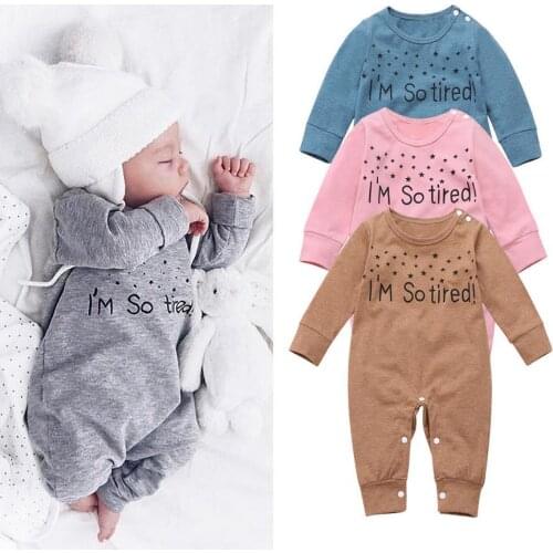 Toddler Baby Girls Boys Romper Letter Print Round Collar Long Sleeve One Piece Jumpsuit Spring Autumn Casual Baby Clothes