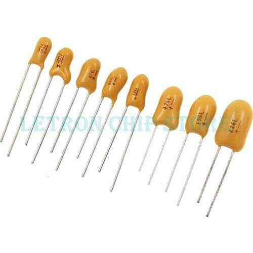 5PCS DIP Tantalum Capacitor 16V 25V 35V 50V 0.1UF 0.22UF 0.33UF 0.47UF 1UF 2.2UF 3.3UF 4.7UF 6.8UF 10UF 22UF 33UF 47UF 100UF