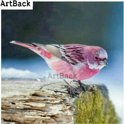 Full square / round drill pink sparrow 5d diy diamond painting bird icon 3d diamond embroidery handmade mosaic artwork 40x40cm