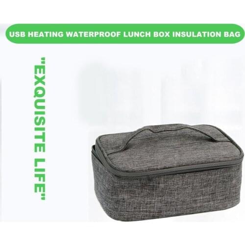USB Heating Lunch Box Insulation Bag Outdoor Picnic Office Lunch Waterproof Bag Electric Storage Oxford Portable Food Heate Y6H8