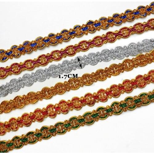 5M/lot Gold Silver Lantern Lace Ribbon Trims Polyester Tape Webbing for Stage Performance Apparel Handmade Wedding DIY Crafts