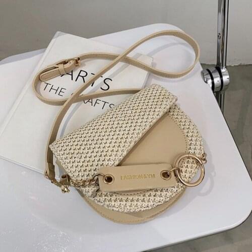 Summer Beach Bags for Women Fashion Handmade Rattan Shoulder Bags Large Capacity Straw Bag Bohemian Casual Woven Crossbody Bag