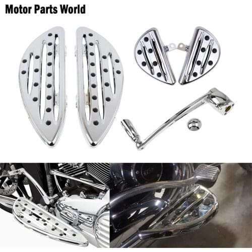 Motorcycle Chrome Front Rear Floorboards Driver Passenger Footpegs CNC Brake Arm Kit Pedal For Harley Touring FLHX FLHT 2014-Up