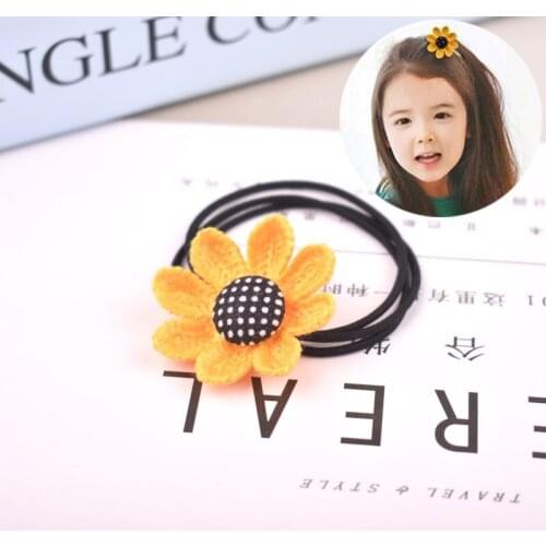 New Lovely Sunflower Elastic Hair Bands Toys For Girls Handmade Bow Headband Kids Hair Accessories For Women Beauty Headwear