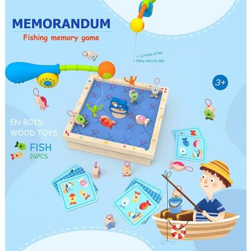 New Baby Wooden Montessori Toys Memory Chess Digit Magnetic Game Fishing Toys Game Set Educational Puzzle Toys For Children Gift