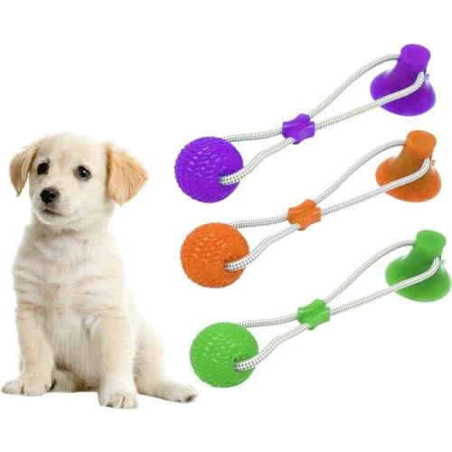 Newly Multifunction Pet Dog Toys Molar Bite Puppy Toy Chew Resistant Suction Cup Style Dog Ball Toy Pet Products