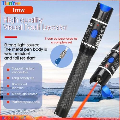 2021 New Design Red Laser Pen 1mW 5km VFL Visual Fault Locator Fiber Optic Cable Tester 5Km Range AUA-H05 VFL Free shipping