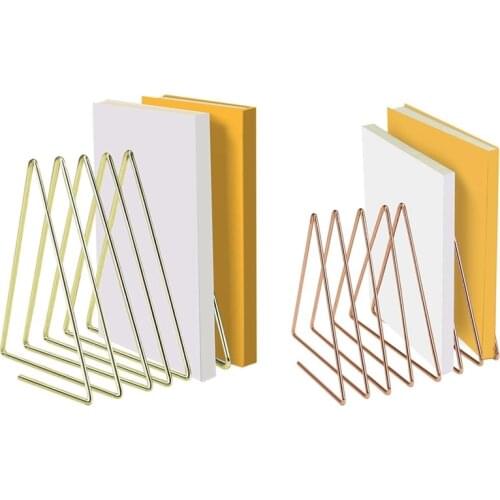 New File Folder Rack Magazine Holder, Elastic 7 Sections Triple-cornered Wire Book Organizer Stand for Desk