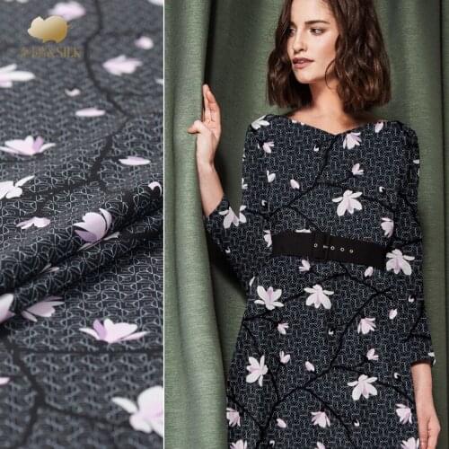 40mm heavy crepe silk fabric digital inkjet drapes cheongsam dress silk stretch fabric wholesale silk cloth