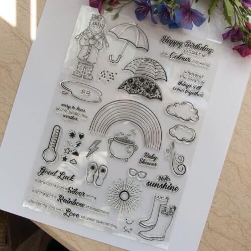 Transparent Clear Stamps for DIY Scrapbooking/Card Making/Kids Christmas Fun Decoration Supplies T1203 Weather