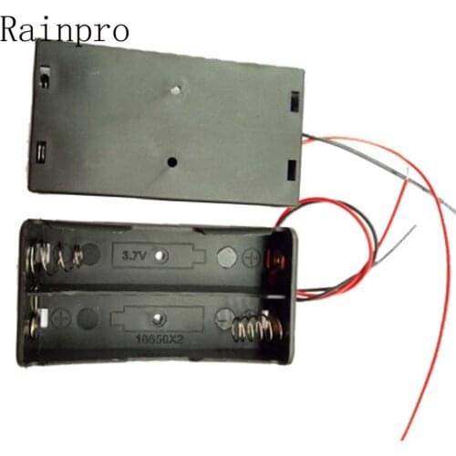 Rainpro 5pcs/lot 18650 battery box 2 section 18650 tape line lithium battery box 2 sections 18650 series 7.4V battery box