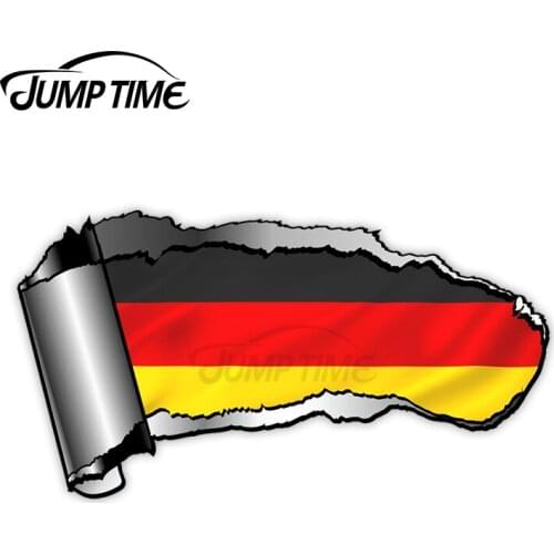 Jump Time Ripped Open Gash Torn Metal Design With Germany German National flag Motif External Vinyl Car Sticker for Windows