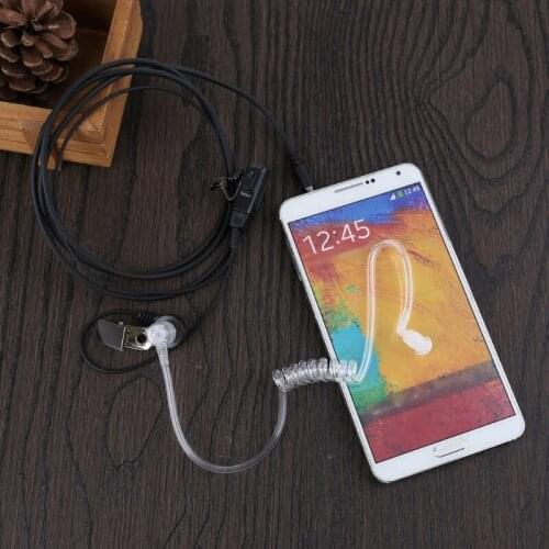 Surveillance Security Clear Coiled Acoustic Air Tube Earpiece PTT for iPhone Samsung Huawei HTC LG Sony Mobile Phone