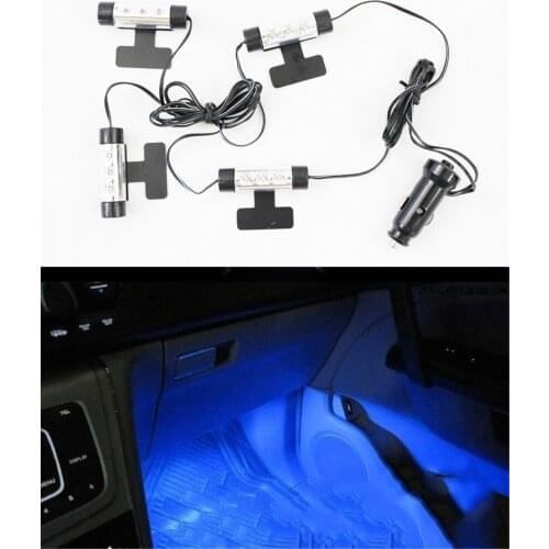 Universal Accessories Car Auto Interior Decorative LED Wire Atmosphere Light Blue Bulb Strips Night Light Lamp