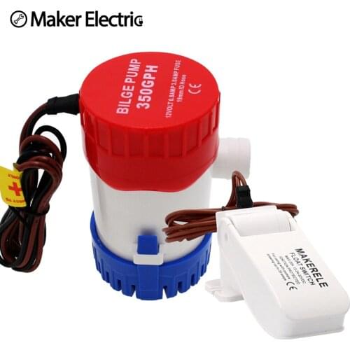 Universal Car RV Water Pumps 24V 350GPH Submersible Boat Marine Bilge Equipment with Bilge Pump Float Switch