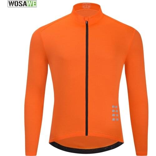 WOSAWE Pro Team Mesh Cycling Jersey Long Sleeve Autumn Road Mtb Bicycle Jerseys Reflective Downhill Bike Wear Shirts