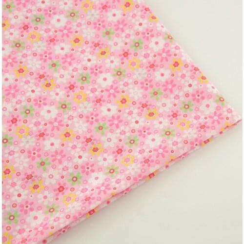 Cuted Pink 100% Cotton Fabric Lovely Flowers Printed for Children Curtain Pillow Tilda Doll Patchwork Tissue Tecido Art Work CM