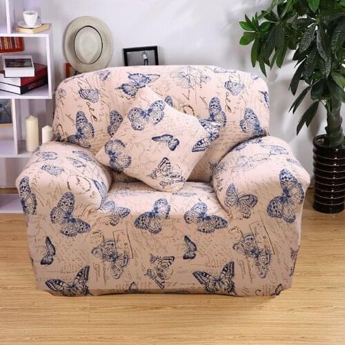 Butterfly Colorful Sofa Cover Fashion Slipcover Stretchable Pure Color Polyester Fiber Sofa Cushion Washable Home/Office/Hotel