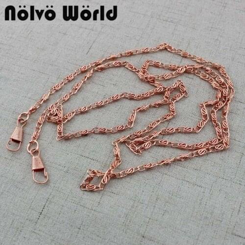 1-5-20 pieces 4mm wide 120cm/piece Rose Gold Color Small Size Chain for women purse wallet clutch bag