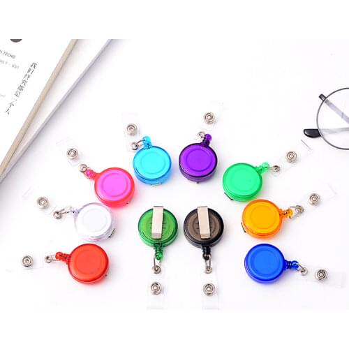 10 Pc/Lot Retractable Pull Badge ID Lanyard Name Tag Card Badge Holder Reels Key Ring Anti-Lost Chain Clips School Office Supply