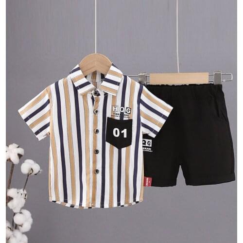 100% Cotton Kids Clothes Boys New Childrens Clothing casual Baby Boy Clothes T-shirt+Shorts 2 Pcs Clothing Sets Boys Sets 1-4 Y