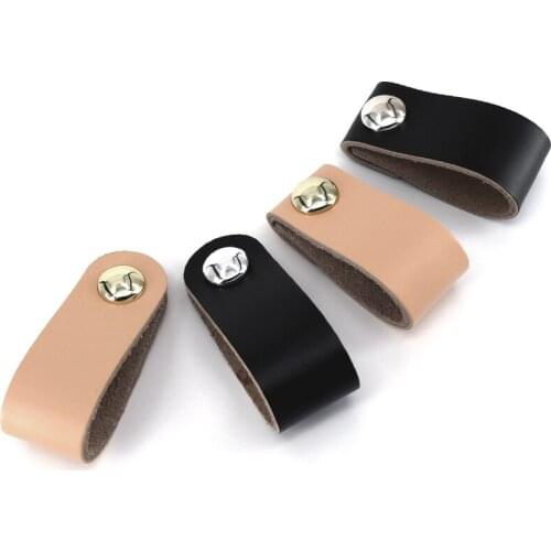 2PCS Leather Pull Handle Europe Style Soft Cupboard Door Kitchen Cabinet Dresser Drawer Knobs