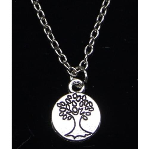20pcs New Fashion Necklace 12mm peace tree Pendants Short Long Women Men Colar Gift Jewelry Choker