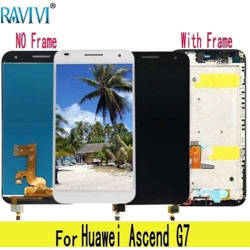 5.5" LCD For Huawei Ascend G7 LCD Display Touch Screen Digitizer Assembly Replacement with Frame for Huawei Ascend G7