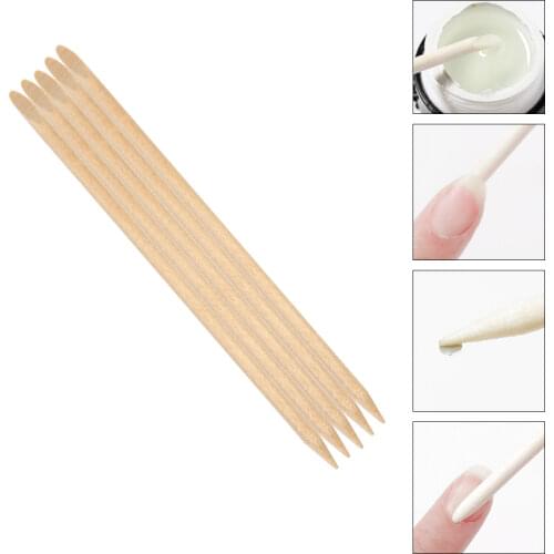 100pcs Nail Art Orange Wood Stick Cuticle Pusher Remover for Nail Art Care Manicures Angled Orange Sticks Nail Art Tools