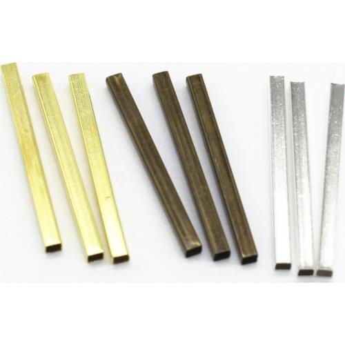 500pcs Metal Brass Tube Rectangle Tube Beads DIY Handmade Accessories For Jewelry Making 10mm 15mm 20mm 25mm 30mm
