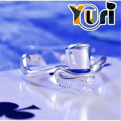 Anime Detective Conan:The Fist of BlueSapphire Kaitou Kiddo Ring Men Women Fashion Jewelry Action Figure Cosplay Fan Gift C