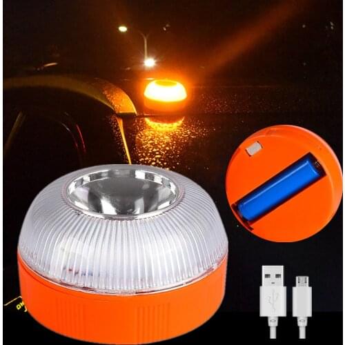 V16 LED Emergency Light Car Warning Lamp 18650 Rechargeable Safety Flash Light Magnetic Car Emergency Flares Light Work Light