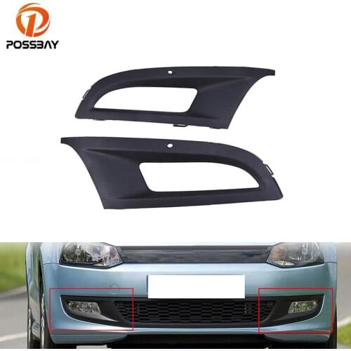 POSSBAY Car Fog Light Lamp Cover Bumper Grille Air Flow Exterior Accessories for VW POLO Typ 6R Hatchback Pre-facelift 2010-2014