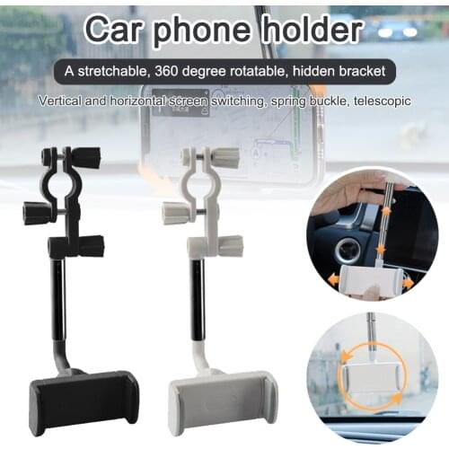 360 Degrees Car Rearview Mirror Mount Phone Holder For iPhone 12 GPS Seat Smartphone Car Phone Holder Stand Adjustable Support