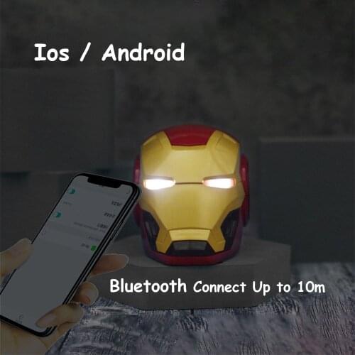 Iron Man Wireless Blutooth Speaker with Subwoofer, Stereo, Bass, TWS for Phone/ PC,Mini Cute Cartoons Shape as Special Gift