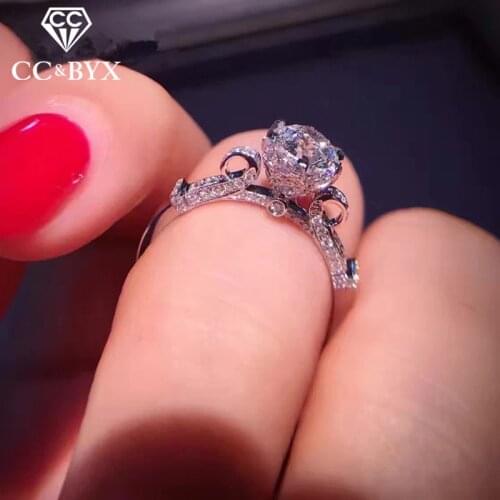 CC Wine Glass Rings For Women S925 Silver Elegant Luxury Jewelry Bridal Wedding Engagement Ring Bijouterie Drop Shipping CC582