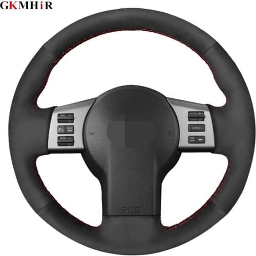 Black Genuine Leather Suede Hand stitched Car Steering Wheel Cover for Nissan 350Z 2003-2009 Infiniti FX FX35 FX45 2003-2008