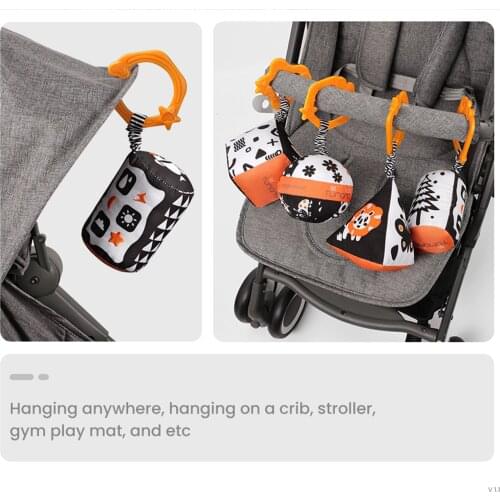 Baby Travel Rattle Handbells Stroller Car Activity Toy Boy Girls Black White