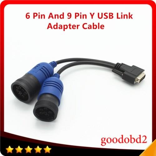 For NEXIQ V8 Auto Heavy Duty Truck Scanner Tool NEXIQ 125032 USB Link 6pin and 9pin Y Truck Diagnose Interface Cable