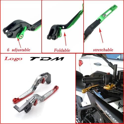 For YAMAHA TDM 900 TDM900 2002 2003 Motorcycle Accessories CNC Aluminum Folding Extendable Brake Clutch Levers WITH logo TDM