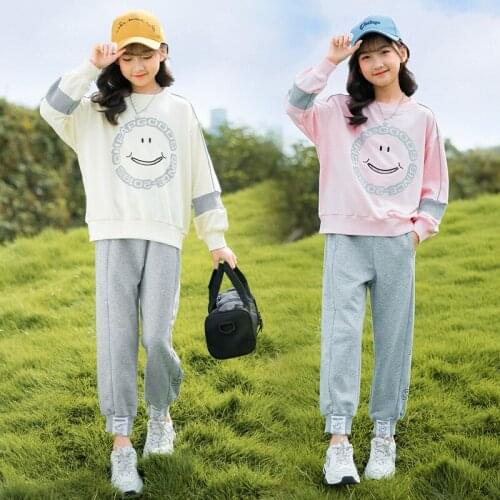 Kids Clothes Sets Outfits Long Sleeve Sweatshirt Sports Pants Two-piece Suit Teenage for Age 6 8 10 12 13 14 Costumes for Kids