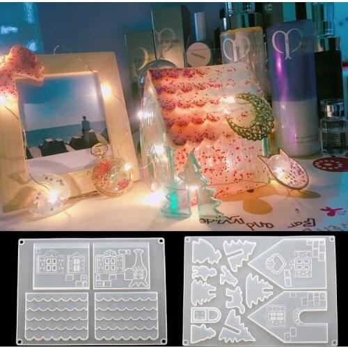 DIY Crystal Epoxy Resin Mold Creative Christmas House Mold Diy Handmade Jewelry Making Tools Silicone Mold for Resin