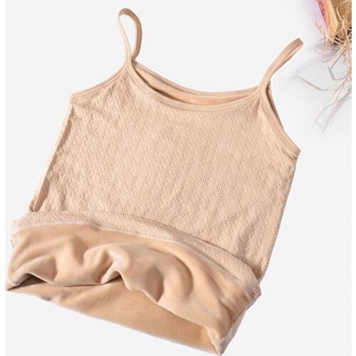 Winter Keep Warm Plus Cotton Womens Comfortable Underwear Undershirt Sleeveless Camisoles Sexy Slim Sexy Ladies Vest