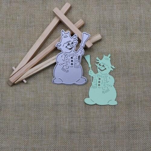 Metal Cutting Dies Christmas Snowman Broom Diy Scrapbooking Photo Album Decorative Embossing Paper Card Crafts Die