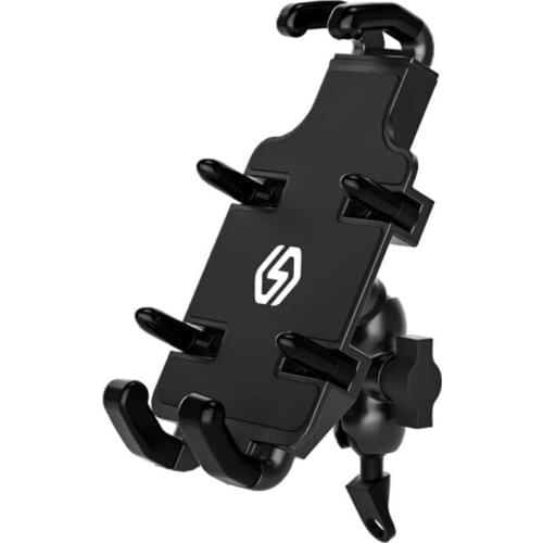 Metal Motorcycle Scooter Rearview Mirror Mobile Phone Mount Stand Holder Cradle for 4.7-6.8" Cellphone Smartphone GPS