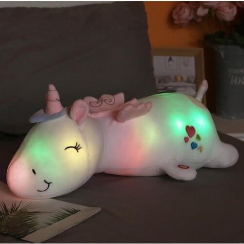 Cute LED Unicorn Stuffed Animals Glow Adorable Luminous Unicorn Light Up Plush Toys Gifts for Kids on Xmas Halloween Birthday