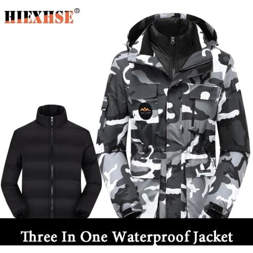 Windproof Jacket Men Waterproof Winter Hardshell Parka Brand Breathable Outdoor Sports Coat Three In one Jackets Wind Jacket Men