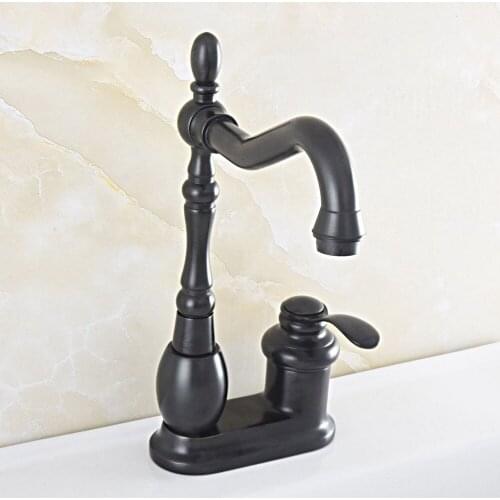 Oil Rubbed Bronze Deck Mounted Single Handle 2 Hole Bathroom Faucet Kitchen Swivel Faucet Hot And Cold Mixer Taps Nsf831