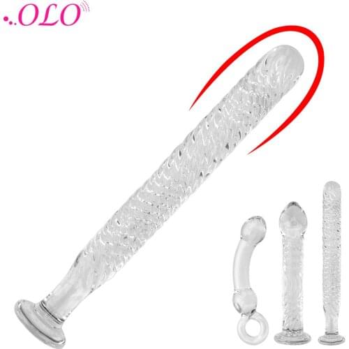 OLO Crystal Glass Dildo Anal Plug Fake Penis Adult Sex Toys for Women Men Gay Female Masturbation Sex Products